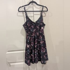 Cosmic Aura Gothic Floral Skater Dress